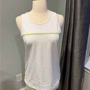 Vineyard Vines White Tank Top with Neon Green Trim